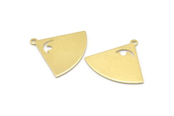 Brass Triangle Charm, 6 Raw Brass Triangle Charms With 1 Loop, Blanks (27x23x0.80mm) M03341