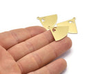 Brass Triangle Charm, 6 Raw Brass Triangle Charms With 1 Loop, Blanks (27x23x0.80mm) M03341
