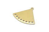 Brass Triangle Charm, 6 Raw Brass Triangle Charms With 1 Loop And 8 Holes Blanks (27x23x0.80mm) M03339