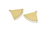 Brass Triangle Charm, 6 Raw Brass Triangle Charms With 1 Loop And 8 Holes Blanks (27x23x0.80mm) M03339
