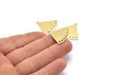 Brass Triangle Charm, 6 Raw Brass Triangle Charms With 1 Loop And 8 Holes Blanks (27x23x0.80mm) M03339