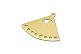 Brass Triangle Charm, 6 Raw Brass Triangle Charms With 1 Loop And 8 Holes Blanks (27x23x0.80mm) M03340