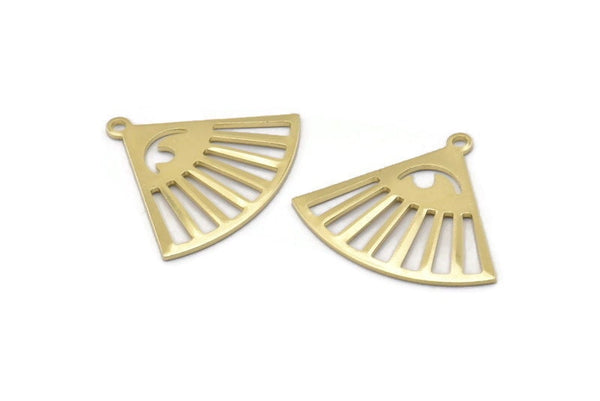 Brass Triangle Charm, 6 Raw Brass Triangle Charms With 1 Loop, Blanks (27x23x0.80mm) M03334