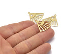 Brass Triangle Charm, 6 Raw Brass Triangle Charms With 1 Loop, Blanks (27x23x0.80mm) M03334
