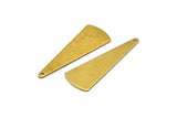 Brass Triangle Charm, 12 Raw Brass Triangle Stamping Blanks With 1 Hole, Earrings, Findings (37x14x0.80mm) A1155