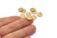 Brass Cabochon Tag, 100 Raw Brass Cabochon Tags With 1 Hole, Stamping Tags (10x1mm) BS 2087