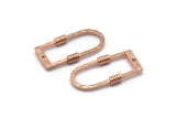 D Shape Rings, 2 Ros Gold Plated Brass Hammered Textured D Shape Connectors With 1 Hole, Rings  (29x15x1.3mm) BS 1874 Q0569