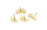 Brass Sun Earring, 12 Raw Brass Sun Stud Earring, Findings (8x15x0.80mm) M02399 A0623