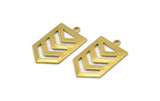 Pirinç Chevron Charm, 1 Döngülü 12 Ham Pirinç Ok Charm (27x15x0,80 mm) A1598