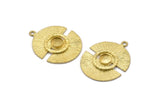 Brass Moon Charm, 2 Raw Brass Half Moon Charms With 1 Loop, Pendants, Earrings (32x25x0.80mm) N0724