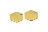 Brass Honeycomb Charm, 50 Raw Brass Hexagon Stamping Blank Tag Charms (12.5x0.60mm) A0906