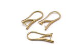 Brass Ear Hooks, 12 Raw Brass Earring Wires, Earring Hooks (21mm) D1327