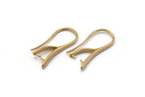 Brass Ear Hooks, 12 Raw Brass Earring Wires, Earring Hooks (21mm) D1327