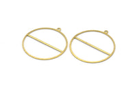 Brass Circle Charm, 24 Raw Brass Textured Circle Charm Earrings With 1 Loop, Findings (41x38x0,50mm) D0721