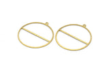 Brass Circle Charm, 24 Raw Brass Textured Circle Charm Earrings With 1 Loop, Findings (41x38x0,50mm) D0721