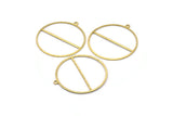 Brass Circle Charm, 24 Raw Brass Textured Circle Charm Earrings With 1 Loop, Findings (41x38x0,50mm) D0721