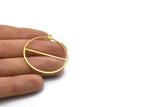 Brass Circle Charm, 24 Raw Brass Textured Circle Charm Earrings With 1 Loop, Findings (41x38x0,50mm) D0721