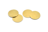 Brass Round Tag, 6 Raw Brass Round Stamping Blanks, Findings (20x1mm) A0249