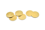 Brass Round Tag, 6 Raw Brass Round Stamping Blanks, Findings (20x1mm) A0249