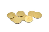 Brass Round Tag, 6 Raw Brass Round Stamping Blanks, Findings (20x1mm) A0249