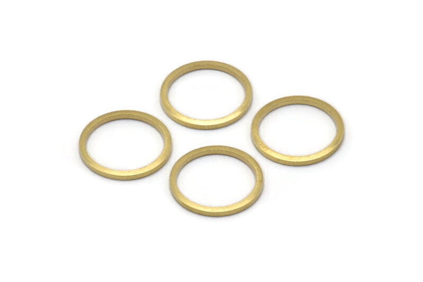 14mm Circle Connectors - 50 Raw Brass Circle Connectors (14x1x1mm) Bs 1099