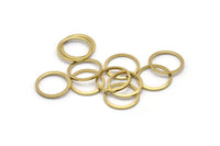 14mm Circle Connectors - 50 Raw Brass Circle Connectors (14x1x1mm) Bs 1099