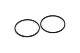 Black Circle Connectors - 25 Oxidized Brass Black Circle Connectors (26x1x1mm) Bs 1091 S465