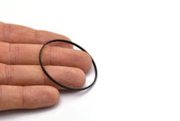Black Circle Connectors, 6 Oxidized Brass Black Circle Connectors (45x0.75x1.8mm) Bs 1072 S253