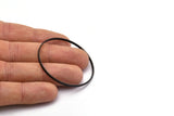 Black Circle Connectors, 6 Oxidized Brass Black Circle Connectors (45x0.75x1.8mm) Bs 1072 S253