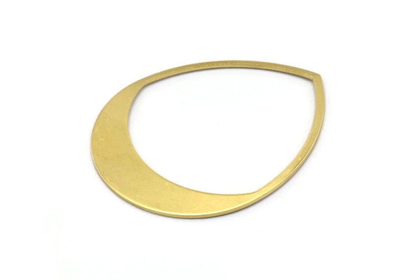 Brass Drop Finding, 6 Raw Brass Drop Blanks, Charms, Pendants, Earring Findings (45x36x0.80mm) M02622