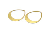 Brass Drop Finding, 6 Raw Brass Drop Blanks, Charms, Pendants, Earring Findings (45x36x0.80mm) M02622