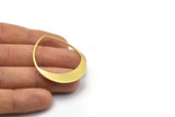 Brass Drop Finding, 6 Raw Brass Drop Blanks, Charms, Pendants, Earring Findings (45x36x0.80mm) M02622