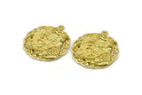 Brass Round Charm, Raw Brass Viking Charm With 1 Loop, Pendants, Findings (32x29mm) N1939