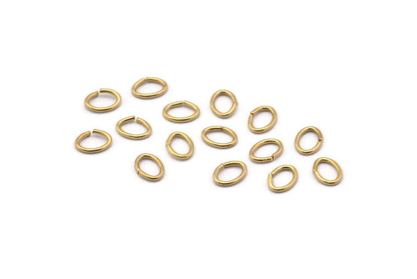 Brass Jump Ring, 250 Raw Brass Oval Jump Rings (5x4x0.7mm) A0986