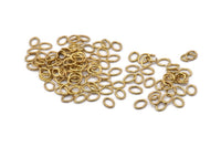 Brass Jump Ring, 250 Raw Brass Oval Jump Rings (5x4x0.7mm) A0986