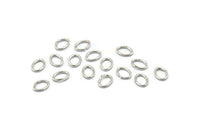 Silver Jump Ring, 250 Silver Tone Brass Oval Jump Rings (5x4x0.7mm) A1065