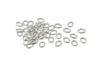 Silver Jump Ring, 250 Silver Tone Brass Oval Jump Rings (5x4x0.7mm) A1065