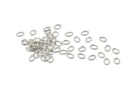 Silver Jump Ring, 500 Silver Tone Brass Oval Jump Rings (4x3x0.5mm) A1031