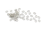 Silver Jump Ring, 500 Silver Tone Brass Oval Jump Rings (4x3x0.5mm) A1031