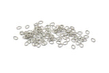 Silver Jump Ring, 500 Silver Tone Brass Oval Jump Rings (4x3x0.5mm) A1031