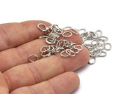 Silver Jump Ring, 100 Silver Tone Brass Oval Jump Rings (7x5x0.9mm) A1069