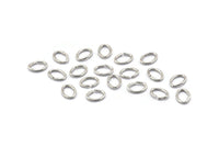 Silver Jump Ring, 250 Silver Tone Brass Oval Jump Rings (6x5x0.8mm) A1047