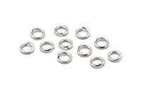 Silver Jump Ring, 100 Silver Tone Brass Jump Rings (7x1.2mm) A1034