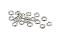 Silver Jump Ring, 100 Silver Tone Brass Jump Rings (7x1.2mm) A1034