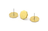 Brass Hexagon Earring, 6 Raw Brass Hexagon Stud Earrings (14x2mm) D1190 A0467