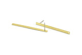 Brass Stick Earring, 8 Textured Raw Brass Stick Stud Earrings With 1 Hole (50x3x0.80mm) M02527 A0904