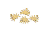 Gold Sun Charm, 8 Gold Plated Brass Sun Charms With 2 Loops (13x15x0.80mm) M02258