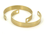 Brass Heart Bangle, 2 Raw Brass Cuff Bracelet Blank Bangles with 2 Heart Holes (10x0.80mm) Brc011