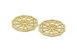 Brass Textured Earring, 2 Raw Brass Mandala Stud Earrings (36x1mm) BS 2041 A1277