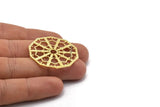 Brass Textured Earring, 2 Raw Brass Mandala Stud Earrings (36x1mm) BS 2041 A1277